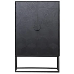 Opbergkast Blax 110 x 175cm Eikenhout en staal kleur zwart - Loft24.nl