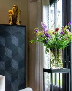 Opbergkast Blax 110 x 175cm Eikenhout en staal kleur zwart - Loft24.nl