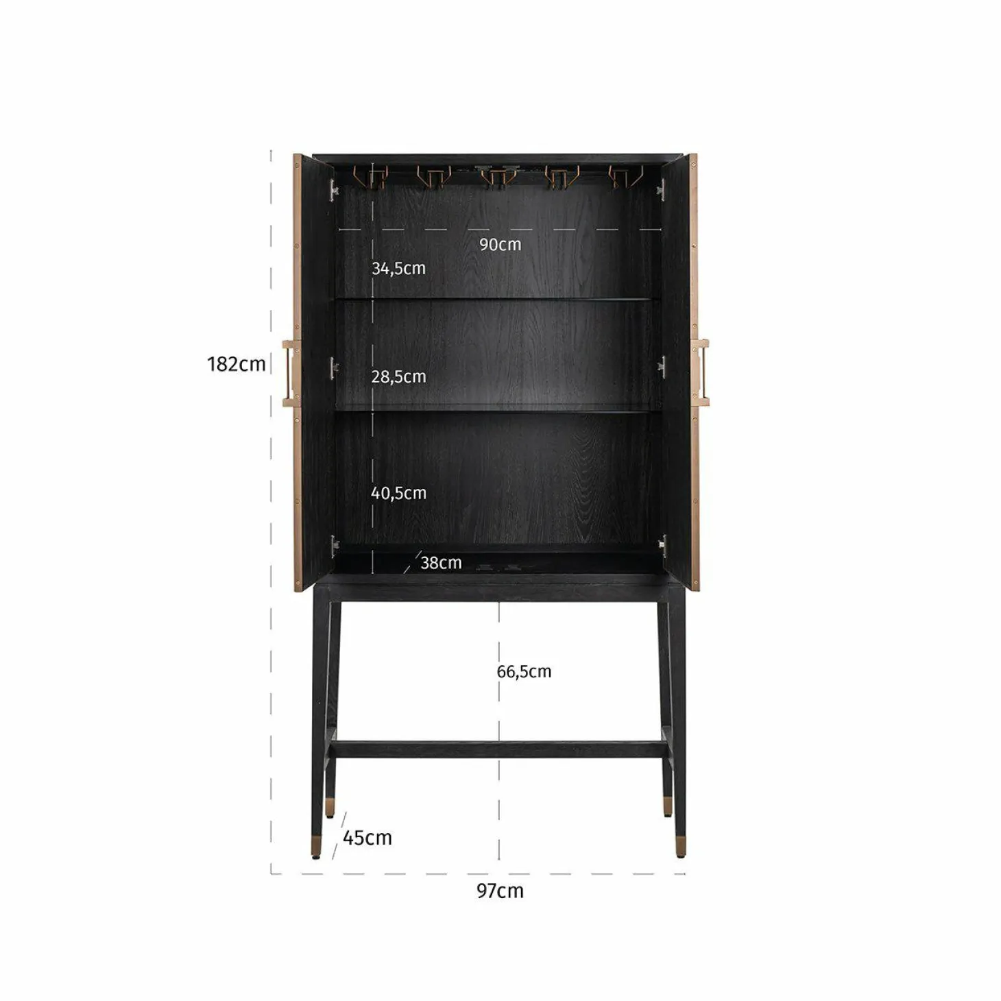 Opbergkast Bloomingville Eikenhout 182 x 97cm - Loft24.nl