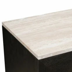 Opbergkast Claremont Eiken en travertin 139 x 95cm - Loft24.nl