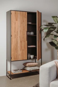 Opbergkast Felino Teakhout 200 x 220 cm - Loft24.nl