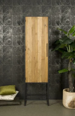 Opbergkast Felino Teakhout 60 x 220 cm (links) - Loft24.nl