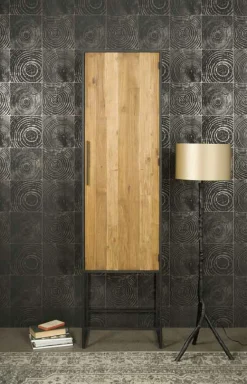 Opbergkast Felino Teakhout 60 x 220 cm (rechts) - Loft24.nl