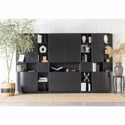 Opbergkast Finca Mat zwart, 210 x 78cm - Rechts - Loft24.nl