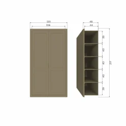 Opbergkast Gunnar Grenenhout, 217 x 120cm, kleur Mat Zwart - Loft24.nl