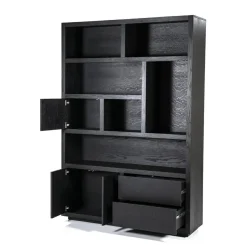 Opbergkast Helsinki Eikenhout 150 x 220 cm - Zwart - Loft24.nl