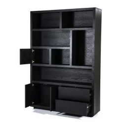 Opbergkast Helsinki Eikenhout 150 x 220 cm - Zwart - Loft24.nl