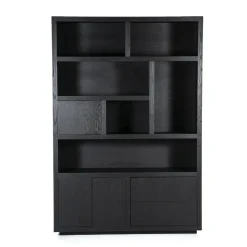 Opbergkast Helsinki Eikenhout 150 x 220 cm - Zwart - Loft24.nl