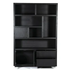 Opbergkast Helsinki Eikenhout 150 x 220 cm - Zwart - Loft24.nl