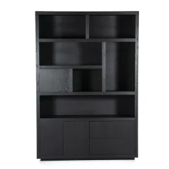 Opbergkast Helsinki Eikenhout 150 x 220 cm - Zwart - Loft24.nl