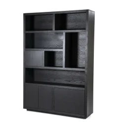 Opbergkast Helsinki Eikenhout 150 x 220 cm - Zwart - Loft24.nl