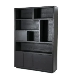 Opbergkast Helsinki Eikenhout 150 x 220 cm - Zwart - Loft24.nl