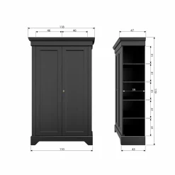 Opbergkast Isabel - Zwart - Loft24.nl