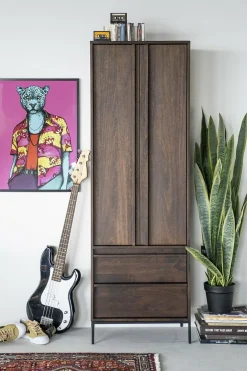 Opbergkast Jimmy Mangohout en Metaal 180 x 60cm - Bruin - Loft24.nl