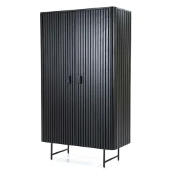 Opbergkast Remi Mangohout en Metaal 170 x 96 cm - Zwart - Loft24.nl