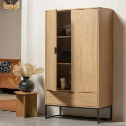 Opbergkast Silas Eiken, 149 x 85cm, kleur Naturel - Loft24.nl