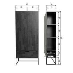 Opbergkast Silas, kleur Zwart - Loft24.nl