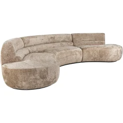 Organische Bank Colby Chenille 360cm - Naturel - Loft24.nl