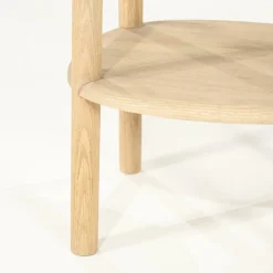 Organische Bijzettafel Cleo Glas en eikenhout 50 x 45cm - Naturel - Loft24.nl