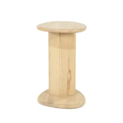 Organische Bijzettafel Lori Eikenhout 46 x 35cm - Naturel - Loft24.nl