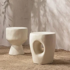 Organische Bijzettafel Mica 40cm - Naturel - Loft24.nl