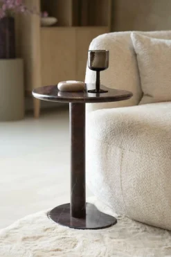 Organische Bijzettafel Rosso Marmer 45 x 33cm - Loft24.nl