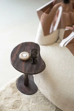 Organische Bijzettafel Rosso Marmer 45 x 33cm - Loft24.nl