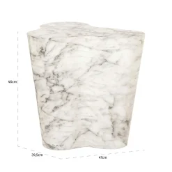 Organische Bijzettafel Rockyard Faux Marmer - Wit - Loft24.nl