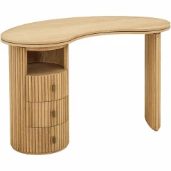 Organische Bureau Belfort Eiken - 130 x 70 cm - Loft24.nl