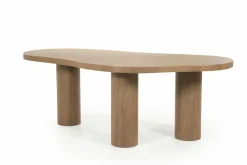 Organische Eettafel Bobbie Walnoot 215 x 110 cm - Lichtbruin - Loft24.nl