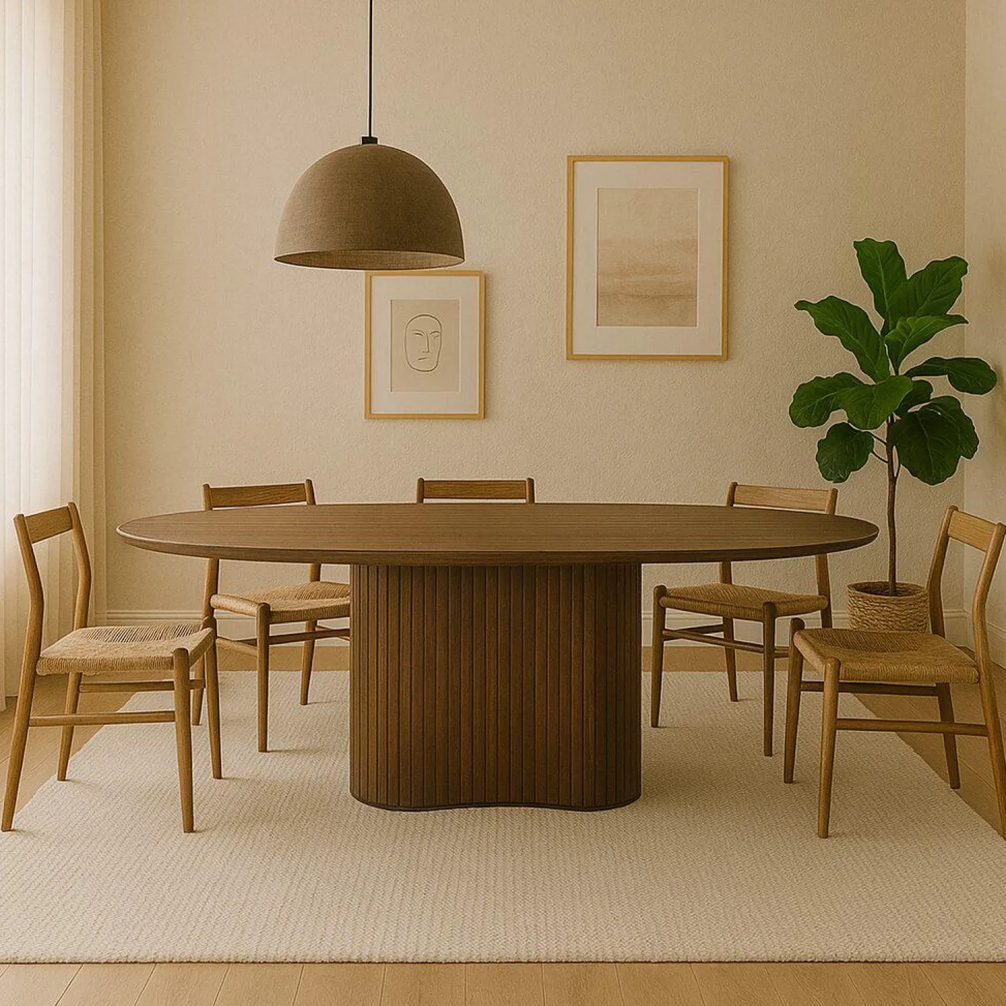 Organische Eettafel Jordy Mangohout 200 x 110cm - Bruin - Loft24.nl