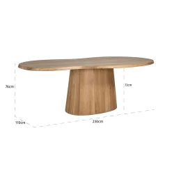 Organische Eettafel Riva Eiken 230 x 110 cm - Naturel - Loft24.nl