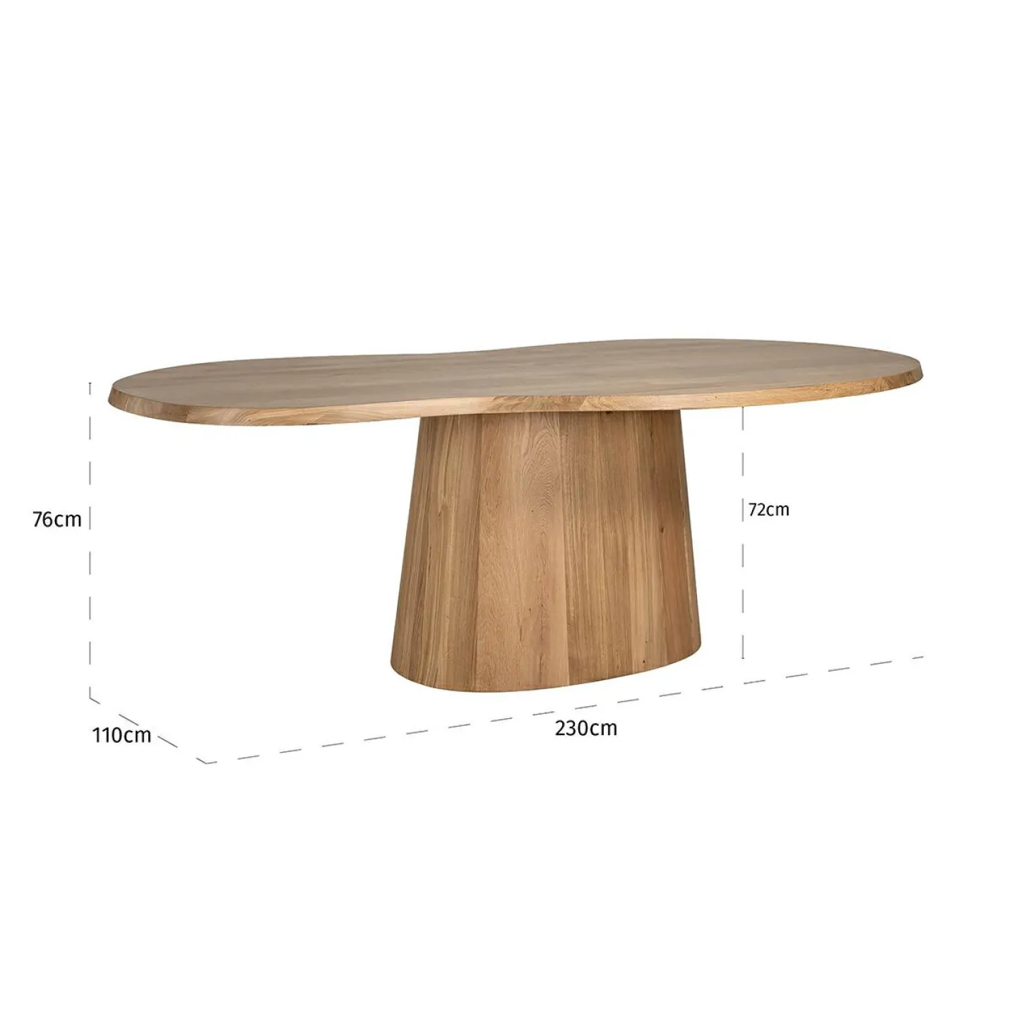 Organische Eettafel Riva Eiken 230 x 110 cm - Naturel - Loft24.nl