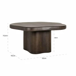 Organische Eettafel Sherman 152 x 152 cm - Bruin - Loft24.nl