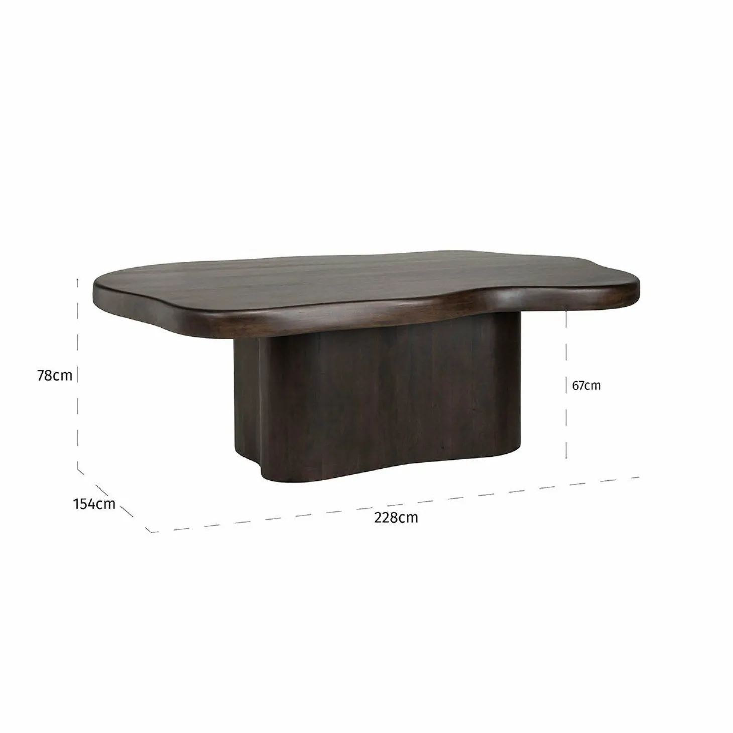 Organische Eettafel Sherman 230 x 139 cm - Bruin - Loft24.nl