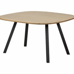 Organische Eettafel Tablo Eikenhout Met 2-stand zwarte poot 130 x 130cm - Loft24.nl