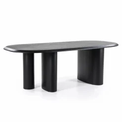 Organische Eettafel Walter Eikenhout 220 x 100cm - Zwart - Loft24.nl