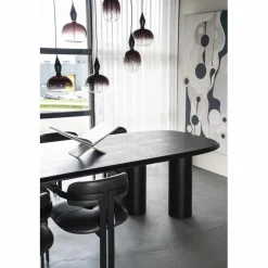 Organische Eettafel Walter Eikenhout 220 x 100cm - Zwart - Loft24.nl