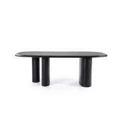 Organische Eettafel Walter Eikenhout 220 x 100cm - Zwart - Loft24.nl