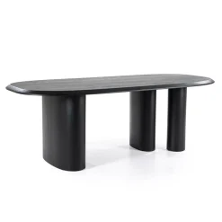 Organische Eettafel Walter Eikenhout 220 x 100cm - Zwart - Loft24.nl