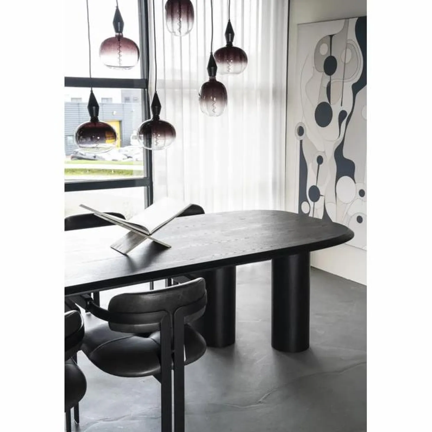 Organische Eettafel Walter Eikenhout 300 x 120cm - Zwart - Loft24.nl