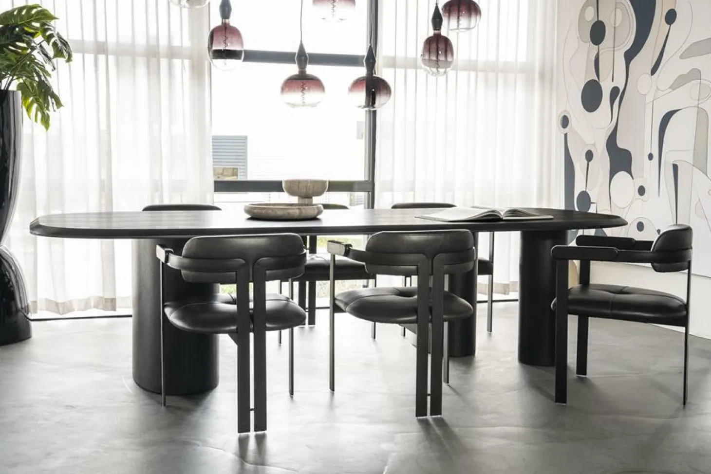 Organische Eettafel Walter Eikenhout 300 x 120cm - Zwart - Loft24.nl