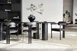 Organische Eettafel Walter Eikenhout 300 x 120cm - Zwart - Loft24.nl