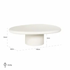 Organische Salontafel Bloomstone 110 x 90 cm - Wit - Loft24.nl