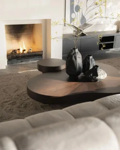 Organische Salontafel Bobbie - donkerbuin - 150 x 110 cm - Loft24.nl