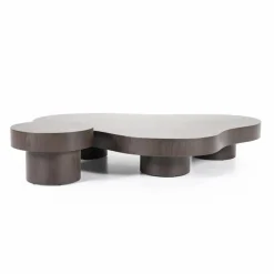 Organische Salontafel Bobbie - donkerbuin - 150 x 110 cm - Loft24.nl