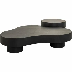 Organische Salontafel Bogor Set van 2 stuks - Zwart - Loft24.nl