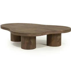 Organische Salontafel Charlie Mangohout 130 x 100cm - Lichtbruin - Loft24.nl