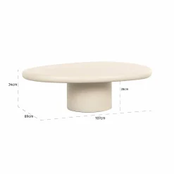 Organische Salontafel Clayton 107 x 89 cm - Beige - Loft24.nl