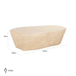 Organische Salontafel Fictus 125 x 89 cm - Faux Travertin - Loft24.nl